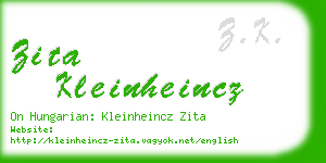 zita kleinheincz business card